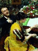 Leon Wyczolkowski I once saw - scene at the piano. china oil painting artist